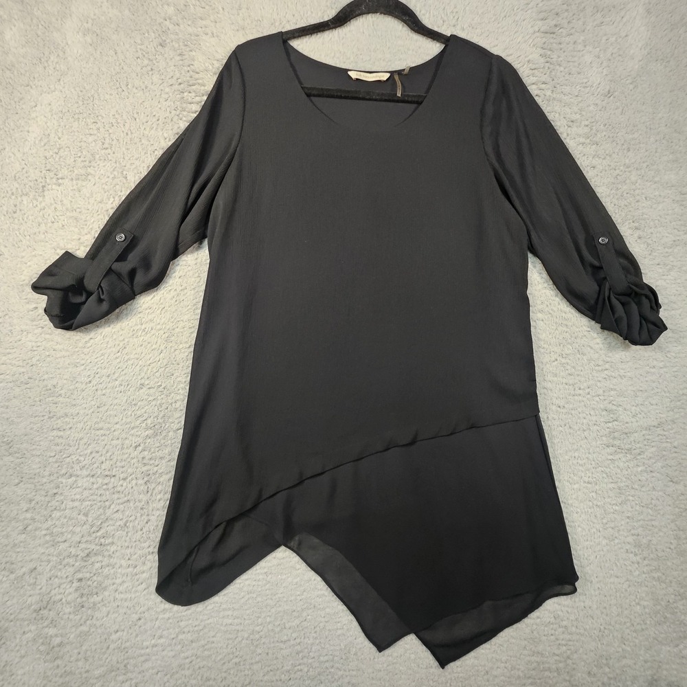 Soft Surroundings Tunic Top Womens S Black Asymmetrical‎ Hem Artsy Whimsigoth